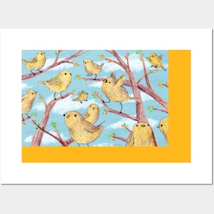 Yellow Birds in a Tree Posters and Art